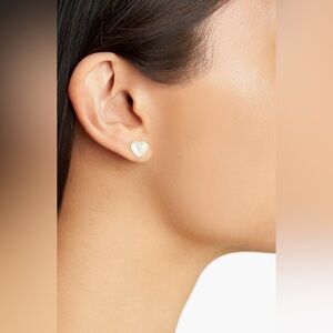 Kate Spade - ‘My Love’ Cubic Zirconia Heart Stud Earrings | Pearl Color - New